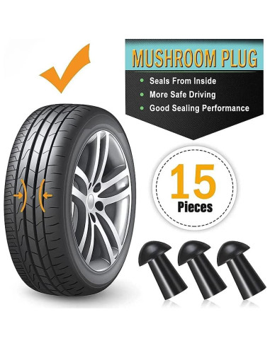 Tapones de Hongo Grand Pitstop para Reparación de Neumáticos - 15 Unidades