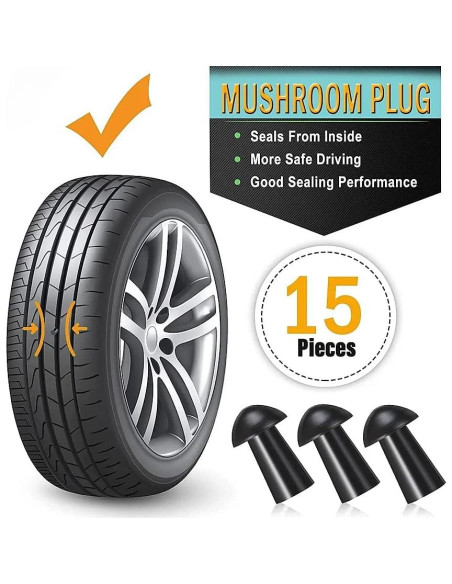 Tapones de Hongo Grand Pitstop para Reparación de Neumáticos - 15 Unidades