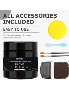 Bálsamo de Recoloración de Cuero SEISSO Negro - Kit de Reparación 2