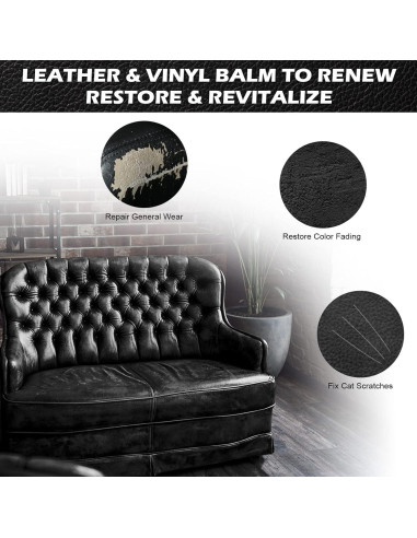 Bálsamo de Recoloración de Cuero SEISSO Negro - Kit de Reparación