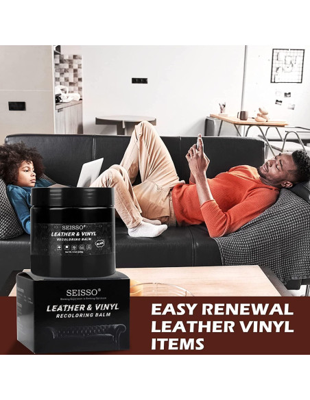 Bálsamo de Recoloración de Cuero SEISSO Negro - Kit de Reparación