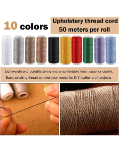 Kit de Costura de Cuero Tikjiua 59 Piezas con Hilo y Agujas 2