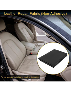 Parche de cuero negro 91x137 cm para reparación automotriz 2