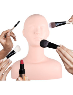 Cabeza de Maniquí Suave Lwuey para Maquillaje y Masaje 2