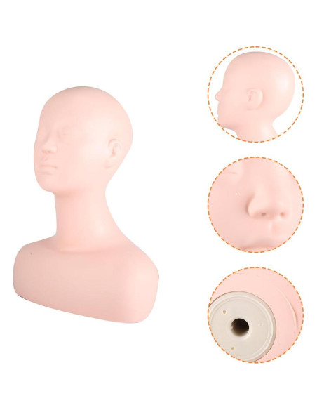 Cabeza de Maniquí Suave Lwuey para Maquillaje y Masaje