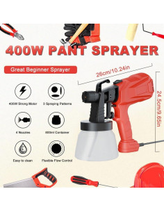 Pulverizador de Pintura Inalámbrico Genérico 400W 800ml 4 Boquillas 2