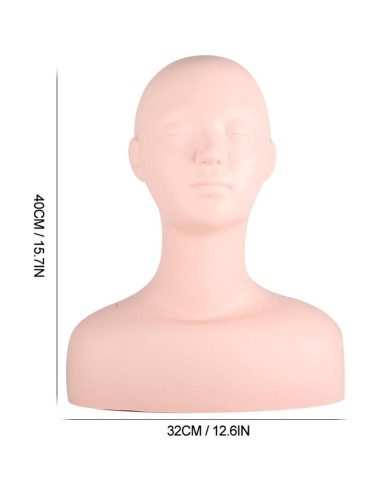 Cabeza de Maniquí Suave Lwuey para Maquillaje y Masaje