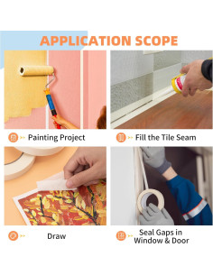 Cinta de Pintura KICNIC 3 Rollos 1.78 cm x 54.86 m Blanca 2