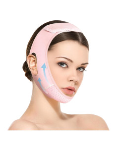 Reductor de Papada WQINX Banda Mentón Rosa Reutilizable