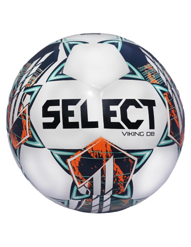 Balón de Fútbol Select DB Viking, Tamaño 5, Blanco/Teal/Naranja