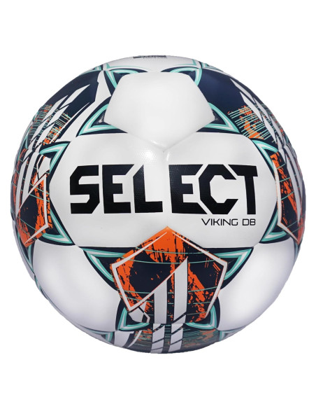 Balón de Fútbol Select DB Viking, Tamaño 5, Blanco/Teal/Naranja