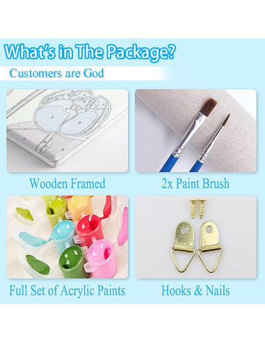 Kit de Pintura por Números para Niños Canrichshop 20x20cm