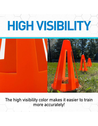 Conos de Fútbol Flexibles Franklin Sports 23 cm - Paquete de 4