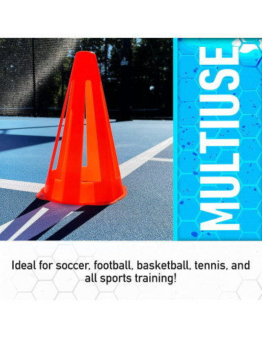 Conos de Fútbol Flexibles Franklin Sports 23 cm - Paquete de 4