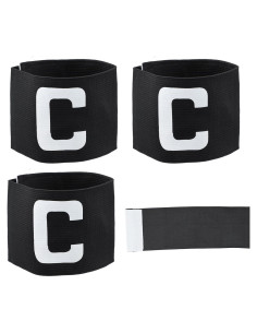 Cintas de Capitán de Fútbol PKRFCJ - 3 Piezas Ajustables Negras