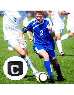 Cintas de Capitán de Fútbol PKRFCJ - 3 Piezas Ajustables Negras 2