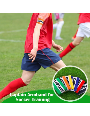 12 Brazaletes de Capitán de Fútbol Simgoing Ajustables 32x8cm
