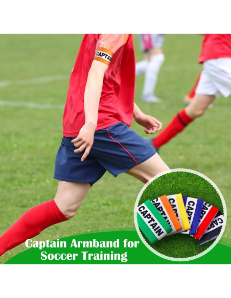 12 Brazaletes de Capitán de Fútbol Simgoing Ajustables 32x8cm