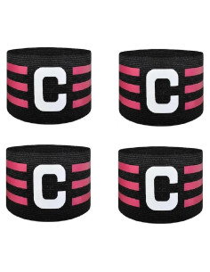 4 Brazaletes de Capitán de Fútbol LIOOBO Ajustables Nylon