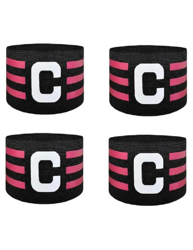 4 Brazaletes de Capitán de Fútbol LIOOBO Ajustables Nylon