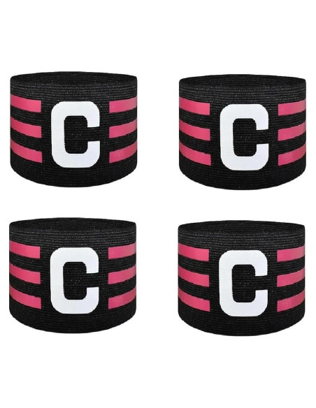 4 Brazaletes de Capitán de Fútbol LIOOBO Ajustables Nylon