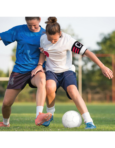 4 Brazaletes de Capitán de Fútbol LIOOBO Ajustables Nylon
