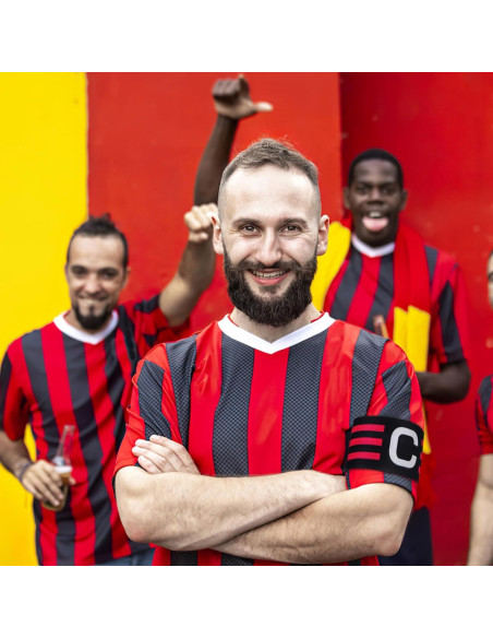 4 Brazaletes de Capitán de Fútbol LIOOBO Ajustables Nylon