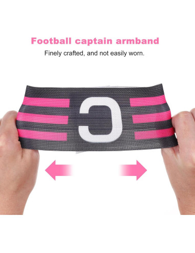 4 Brazaletes de Capitán de Fútbol LIOOBO Ajustables Nylon