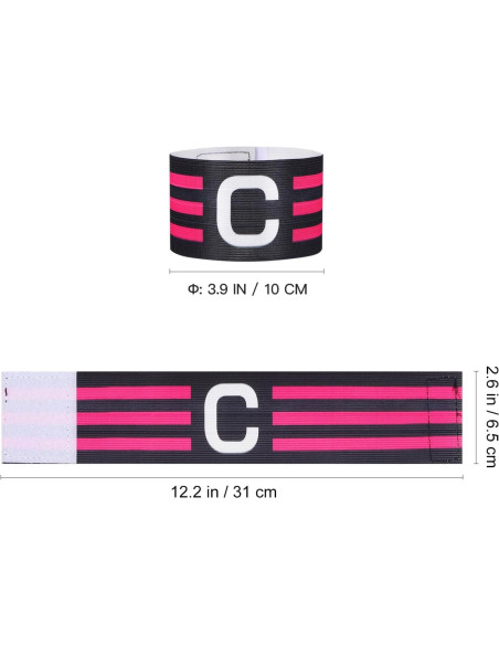 4 Brazaletes de Capitán de Fútbol LIOOBO Ajustables Nylon