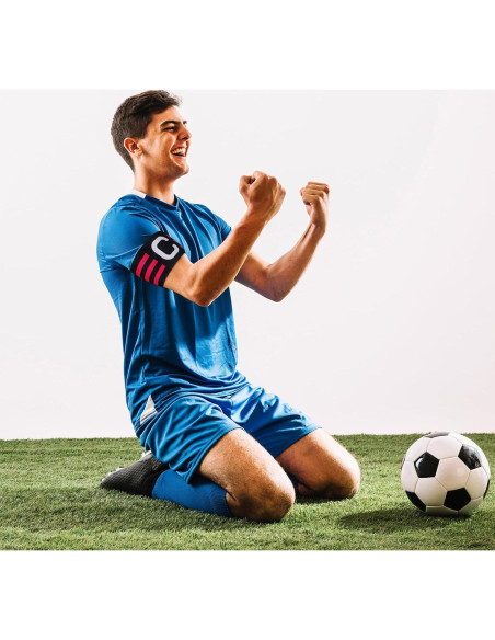 4 Brazaletes de Capitán de Fútbol LIOOBO Ajustables Nylon