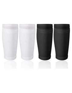 Fundas de Espinilleras XIHIRCD 2 Pares Negro y Blanco