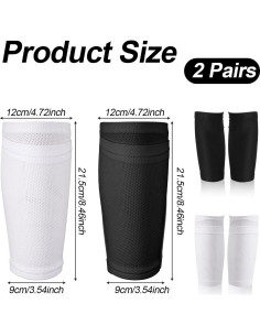 Fundas de Espinilleras XIHIRCD 2 Pares Negro y Blanco 2