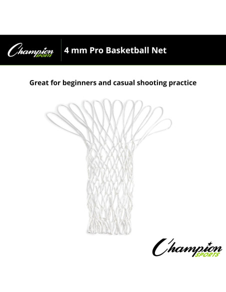 Red de Baloncesto Champion Sports 4mm Nylon Blanca