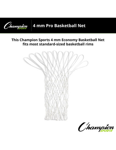 Red de Baloncesto Champion Sports 4mm Nylon Blanca