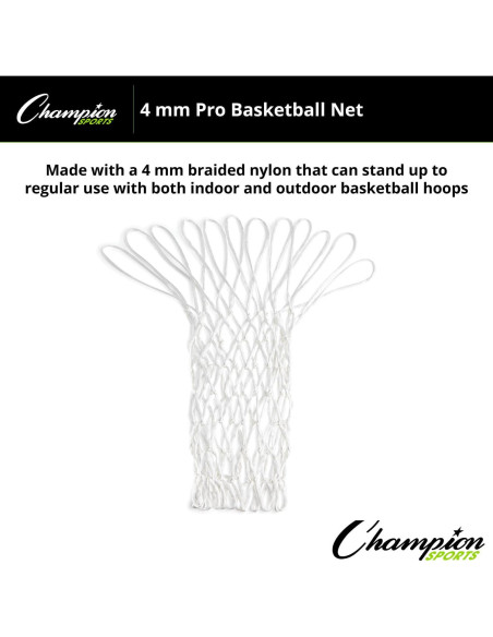 Red de Baloncesto Champion Sports 4mm Nylon Blanca