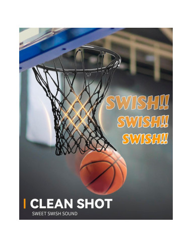 Red de Baloncesto DDVLG YK-BN-21-BK-1-A Resistente 53.34 cm