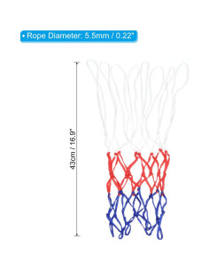 Red de Baloncesto Mini PATIKIL 8 Bucles 43x30 cm Paquete 6 2