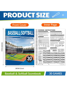 2 Libros de Puntuación de Béisbol Moinchore 28x35.5 cm 2