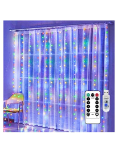 Luces de Cuerda LED Jezoll 300 luces Multicolor 2.99x2.99m