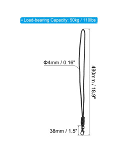 Cinta para Insignias PATIKIL Negra con Gancho de Langosta 2