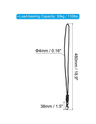 Cinta para Insignias PATIKIL Negra con Gancho de Langosta