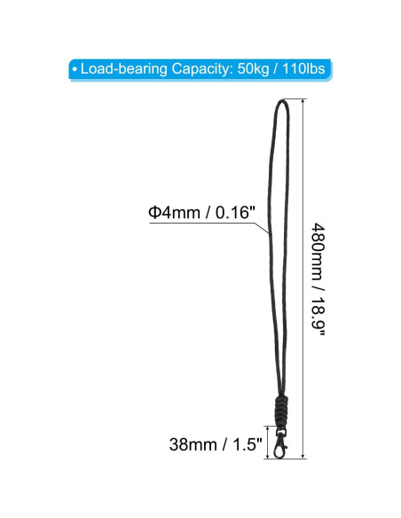 Cinta para Insignias PATIKIL Negra con Gancho de Langosta