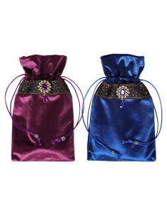 Bolsa Grande de Tarot XWXLDD 24.5x14.5cm Púrpura y Azul