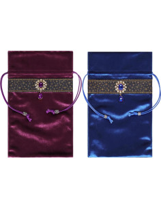 Bolsa Grande de Tarot XWXLDD 24.5x14.5cm Púrpura y Azul 2