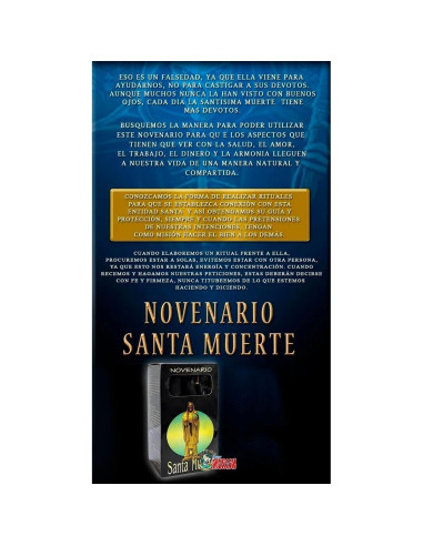 Novenario Santa Muerte Negra Bazar Merlin - Protección y Suerte