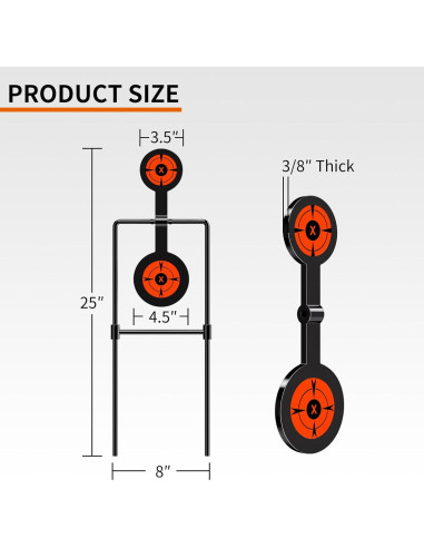 Objetivos de Tiro Doble Spinner Highwild 0.95 cm Acero Automático