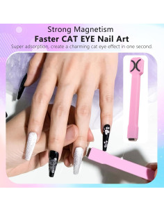 Imán de Ojo de Gato Honey Joy para Uñas Rosa 3 en 1 2
