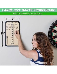 Tablero de Puntuación de Dardos GoSports 38x22 cm con Marcadores 2