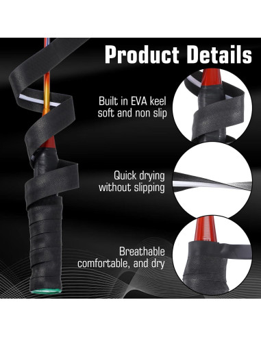 Cinta Antideslizante para Bate MBAIYO 4 Pcs 117.6 cm Negro