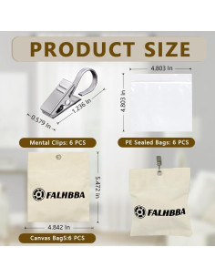 Paquete de 6 Pesas para Cortinas de Exterior FALHBBA 765g 2